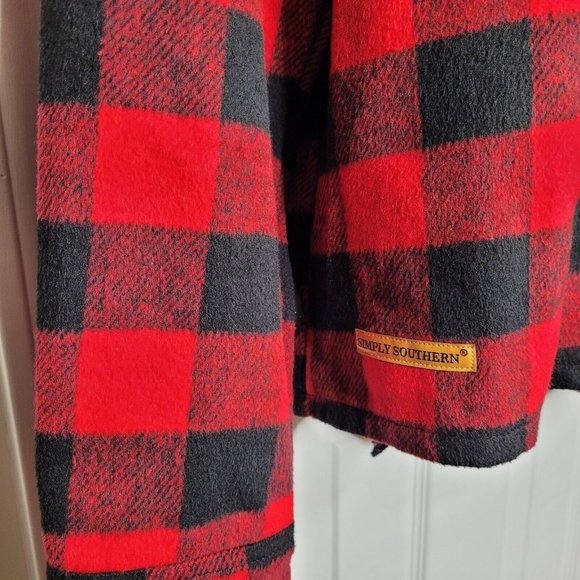 Simply Southern Shirt Jacket Womens XL Buffalo Plaid Flannel Button Up - Picture 4 of 7